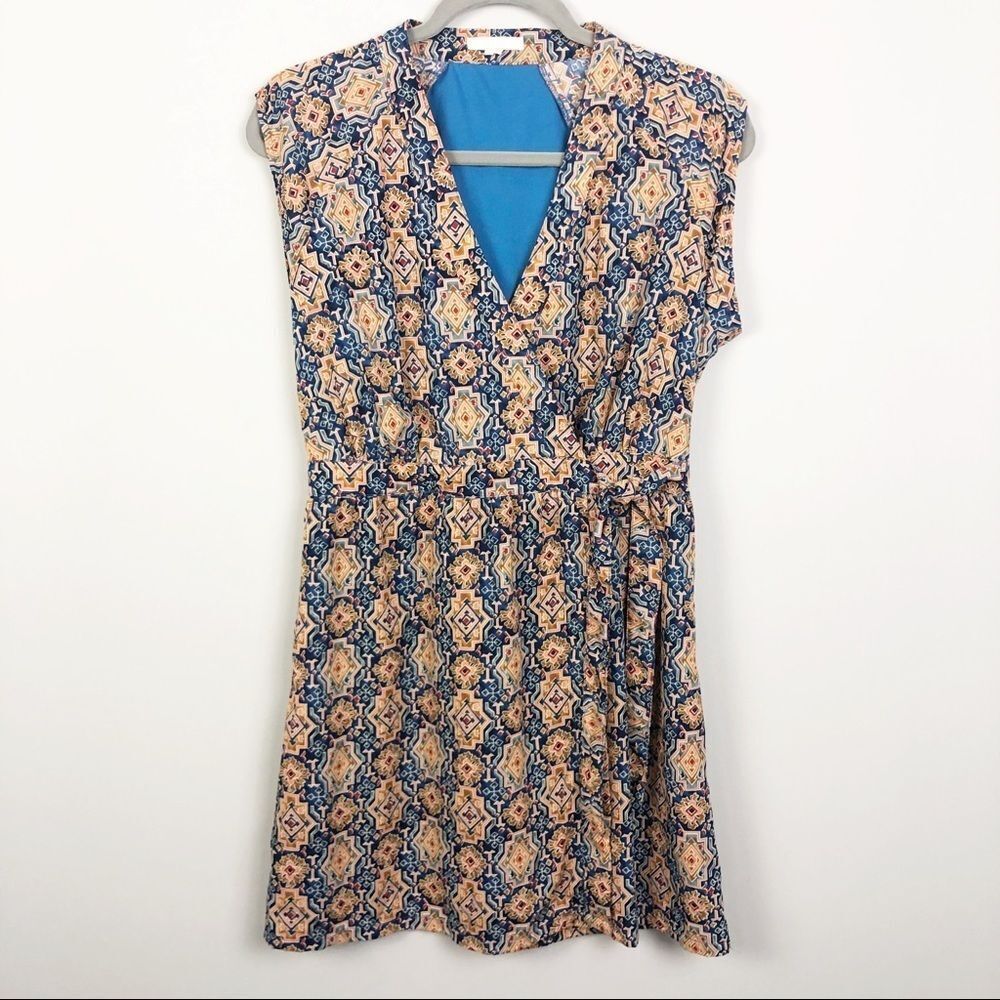 TULLE | ANTHROPOLOGIE Medallion Wrap Mini Dress Tie Waist Women’s Size Small